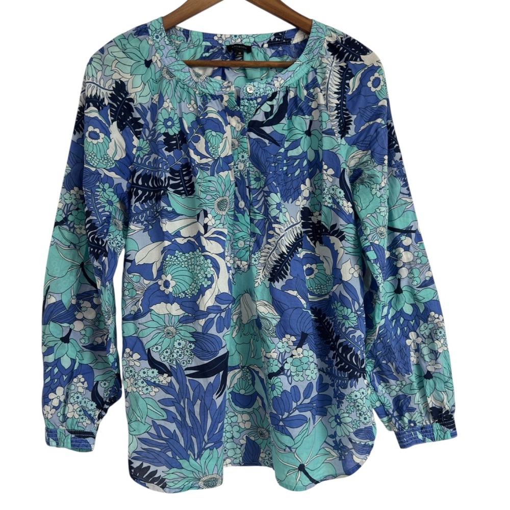 Talbots Band Collar Popover “Jungle Garden” Women’s Medium